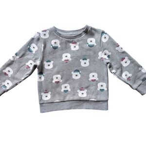 ♥️10/$10 Falls Creek Gray Sweatshirt with Bear Pattern Sz 3T
